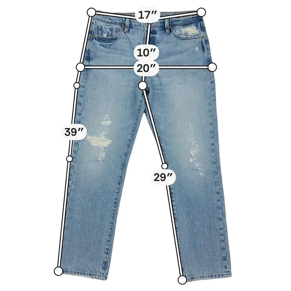 FRAME Le Slouch Boyfriend Jeans 28 Bluejay Rips Relaxed Denim LSLJ727 - Picture 5 of 14